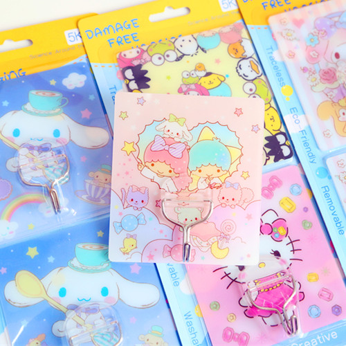 2 Prices Cute Cartoon Kitchen Door Rear Toilet Girls Dorm Room Strong no-mark hooks Sticky Hook Free of Nails Hook