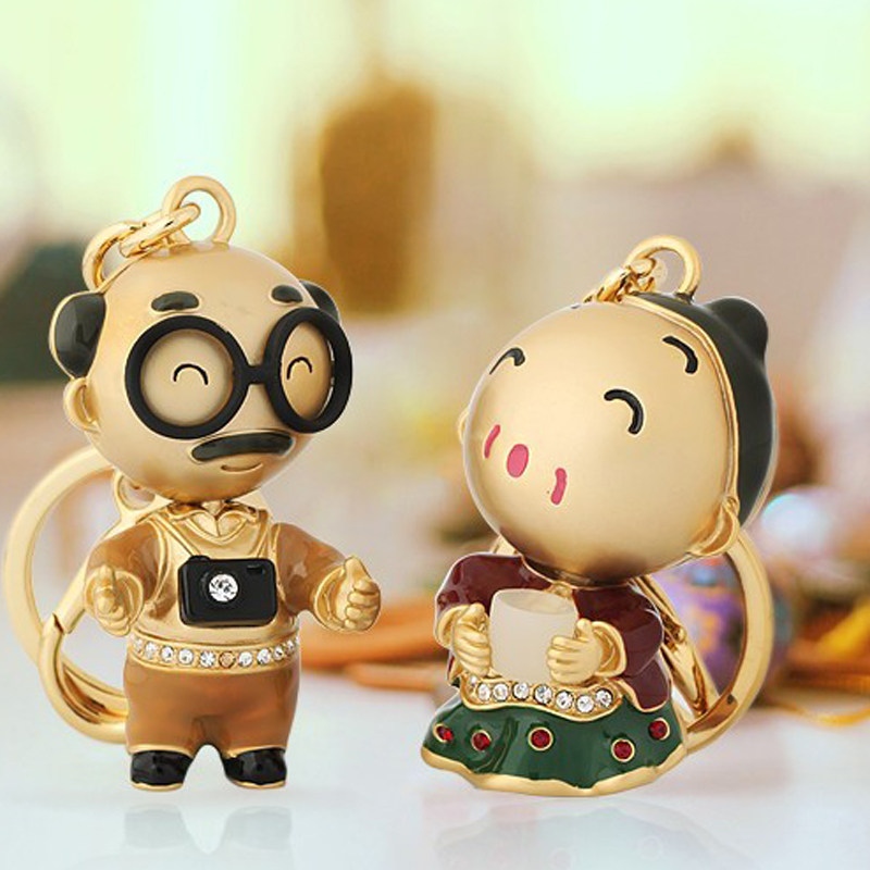 Yafenni couple key chain pendant Christmas gift Valentine's Day birthday wedding commemorative gift to grow old together