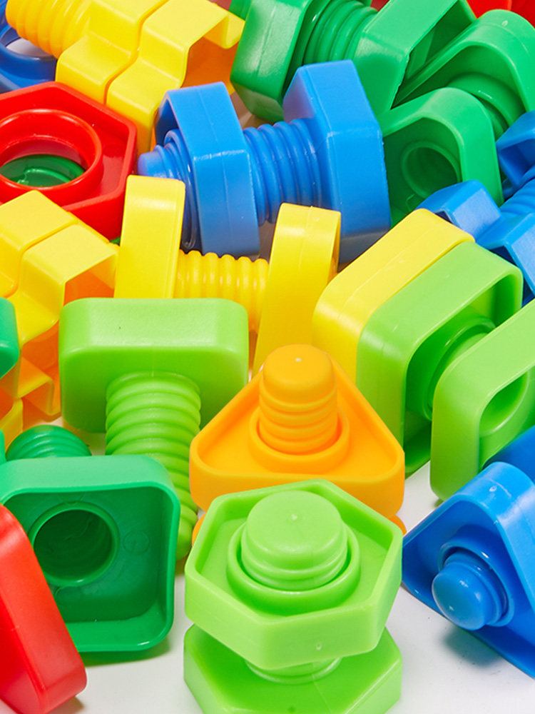 Children's baby screw screw nut matching assembly toy building blocks puzzle plastic assembly 1-2-3 year old boy