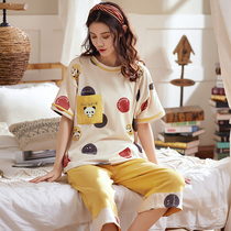 Japan JULIPET warm bear pajamas womens summer short-sleeved thin cute sweet home clothes set