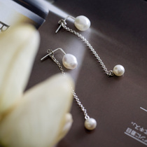 Monastery mountain Moon also wants to drop original 925 silver natural baroque pearl elegant long-style pearl eardrop woman