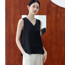 Monastery Mountain Wen also reunited with 22 Mimi Heavy Genuine Silk Double Jo Satin Vest Minimalist Casual Sleeveless Blouse Summer Lady