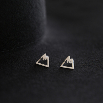 Temple Mountain Wen also Snow Ridge 925 silver plated 18k gold Snow Mountain ear nail minimalist Geometric Earrings Woman