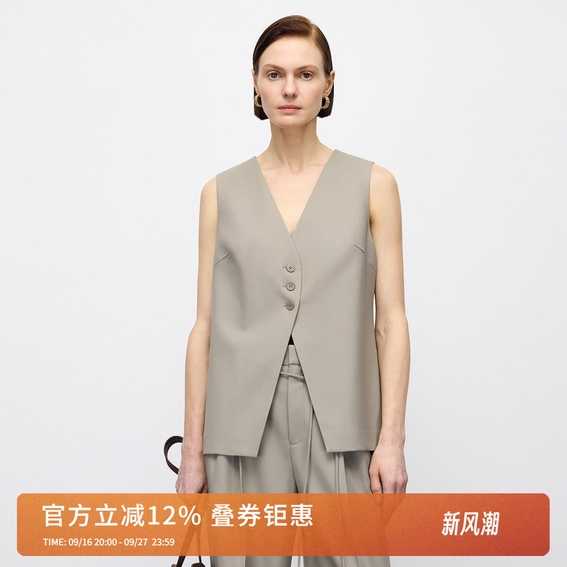 Yaling [Series] Intelligent/Fine Wool V-Neck Single-Breasted Suit Vest for Women, Spring and Autumn Commuting Vest