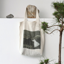 Temple Mountain Venetian also Getty Bags Women Cotton Hemp Printed Sails Cloth Bag Retro art Single shoulder Inclined Satchel Bag