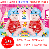 Wedding room wall sticker dragon and phoenix doll pregnant male treasure twin baby baby image poster traditional wedding year painting