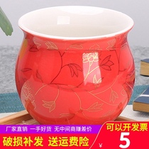Double thickened small teacup Kung Fu ceramic tea set Household single master cup Tea cup Tea cup Tea cup Tea bowl