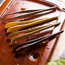 Solid Wood Tea Leaf Tea Clip Knead Gong Fu Tea Cup Tweezers Tea Set Accessories Stainless Steel Pure Copper Thickened Tea Tool