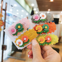 Korean Knitted Daisy Duckbill Clips Sweet hairclip Edge Clip Side Clips Headwear Hairpin Simple Hair Decoration