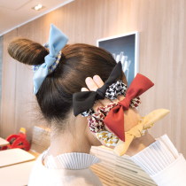 Sweet And Super Fairy Butterfly Knot Hair Ring Large Intestine Ring Zhair Leather Fascia Briefs Hair Rope Hair Rope Leather Headliner Accessories Woman