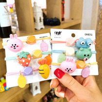 Sweet and cute cartoon hair rope tie hair leather band fruit series hair head rope high elastic Hairband headgear leather case
