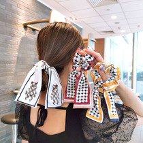 Silk scarf woman tie hair rope sweet and beautiful 100 hitch hair leather gluten disc hair rope mesh red 2021 new floating band hair ring