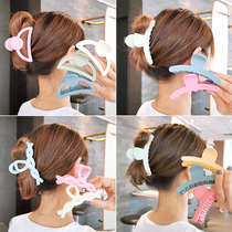 Sweet and New Summer Morandi Color Big Grip Clip Little Clear New Catch Disc Hair Clip Mati Clip Mesh Red Isn Card