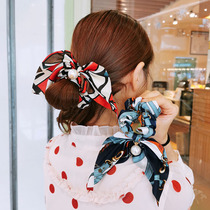 South Korea sweet large intestine Hairband bow Net red streamer tassel head rope Lady temperament hair rope