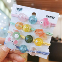 Sweet cartoon hipster hair rope Joker tie hair rope Korean version of Hairband leather cover headwear hair accessories