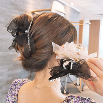 South Koreas Great Gate Internet Red Tong-Style Nets of Mesh Yarn Water Drill Butterfly Knot Hair Hairpin Hairpin Hairpin Disc Hair Headgear