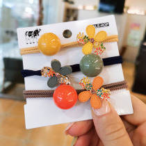 Mori flower head rope female simple Korean version of Hairband Korean cute Net red tie head leather band female hair rope headwear hair accessories