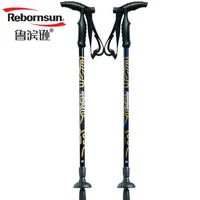 Authentic Robinson Flowing Gold T-hand mía siêu nhẹ Carbon trekking cực ngoài trời gậy vàng cổ điển - Gậy / gậy gậy có bánh xe cho người già	