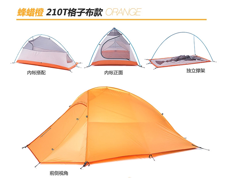 NH Yun Shang 2 Yun Shang 3 Professional Double Double 20D Tu Silicon Four Seasons Ultra Light Cắm trại siêu nhẹ - Lều / mái hiên / phụ kiện lều đèn treo lều cắm trại