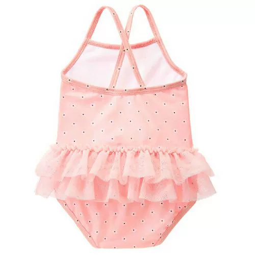 Spot GYMBOREE Hoa Kỳ Ngày Xuân Ngày Hồng Chấm Bi Váy Áo Tắm Một Mảnh Cô Gái - Đồ bơi trẻ em
