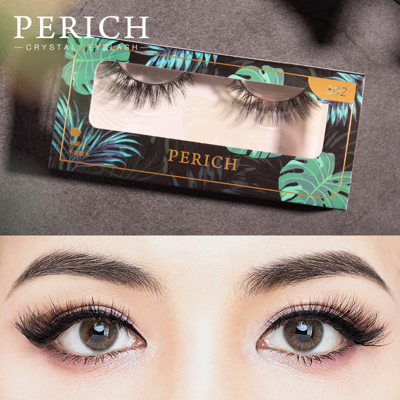 sayishop PERICH fake eyelash 302 female natural dense 3d water mink and European and American wind roll teething and hard stalk-Taobao