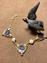 Italy m c sterling silver gold plated cameo necklace 2180 deposit 1090