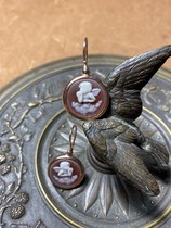 Italy m c sterling silver gold-plated ceramic cameo angel ear hook 880 deposit 440
