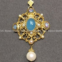 Artist Jewelry Baroque Court Style Natural Sapphire Opal Pearl Pendant 1280 Deposit 800