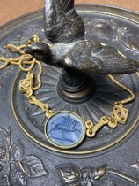 Italy m c sterling silver gold-plated glazed cameo necklace 1250 deposit 625