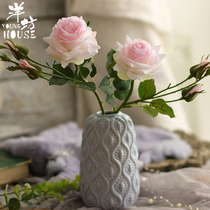 Yangfang moisturizing rose high simulation flower feel fake flower living room ornaments flower arrangement set floral home dining table decoration