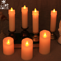 Electronic candle light with base simulation paraffin LED romantic wedding dessert table decoration ornaments