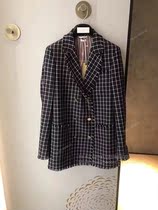 TB ALIGIOIELLI brand discount 2021 autumn and winter new womens double-breasted plaid wild suit jacket