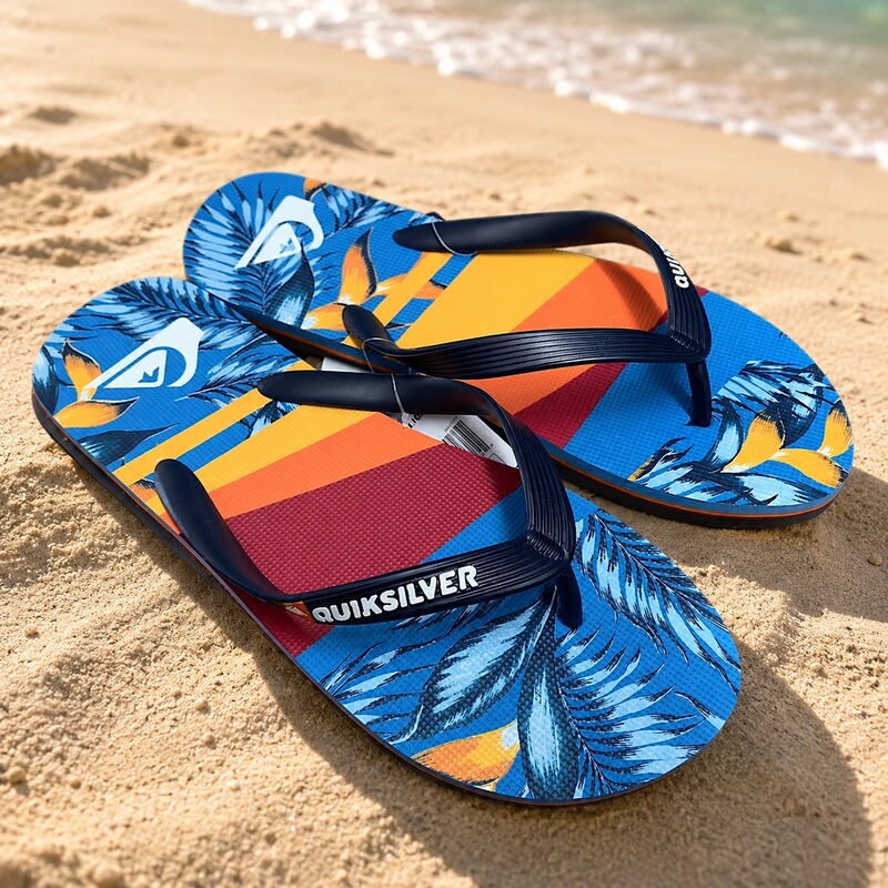 Quiksilver 2026 Men's and Children's Trendy Fashion Sandals, Durable and Versatile Beach Flip-Flops