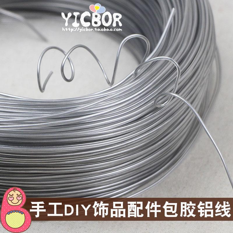 pvc transparent plastic-coated aluminum wire wire stereotyped aluminum core tie wire bundle with handmade diy headdress hair accessories aluminum wire