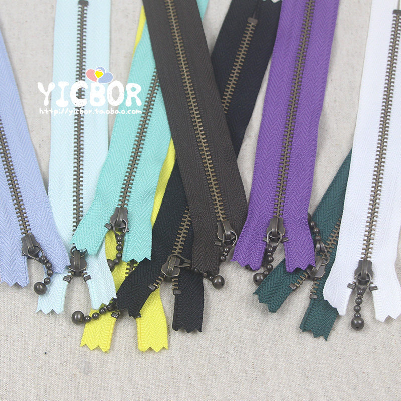 YKK Anti Copper Metal Zip No. 3 Water Drop Tip Closed Tooth Zip Hand Diy Package Accessories 12 15 20cm