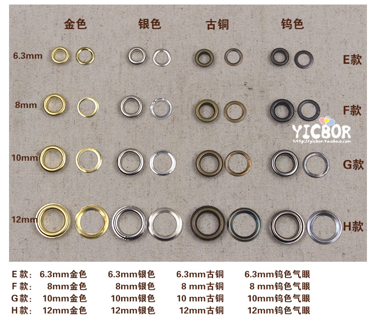 Gas và fastener mắt và công cụ cài đặt khoen kim loại chụp giày phù hợp, nón DIY 3.5 / 4 / 4.5 / 5mm - Công cụ & vật liệu may DIY khung tranh chữ thập