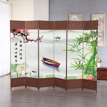 New Chinese-style screen partition modern double-sided simple folding screen living room folding office bedroom mobile entrance screen