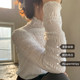 superniniyy gentle little woman skin-friendly and comfortable elastic half-high collar with chiffon lace bottoming shirt women