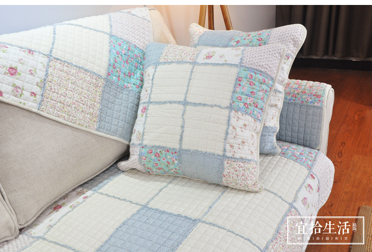 Mục vụ chăn bông vải chắp vá đơn giản hiện đại chống trượt bốn mùa sofa bông đệm đệm sofa - Ghế đệm / đệm Sofa ghế đệm