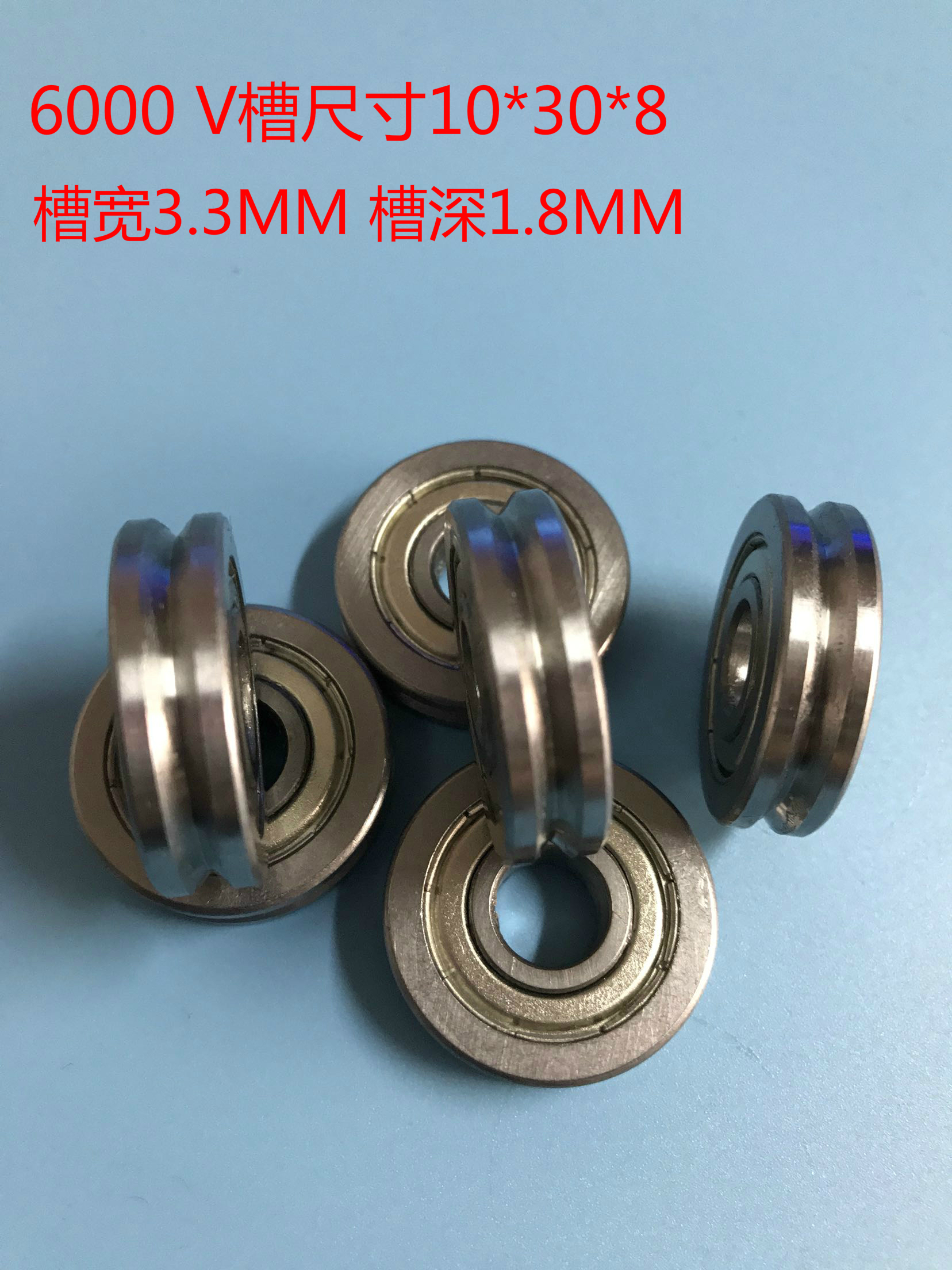 With slot bearing V Type slot U groove Grooved Pulley Guide Wheel bearing V6000ZZ Size 10 * 30 * 8