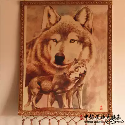 Mongolian felt painting wolf Inner Mongolia characteristic ethnic craft gift decoration souvenir Mongolian decorative painting color felt painting