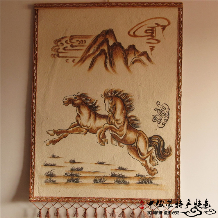 Mongolian felt painting Felt painting Transfer Mongolian characteristics Inner Mongolia felt painting A variety of patterns Mongolian horse pentium felt painting