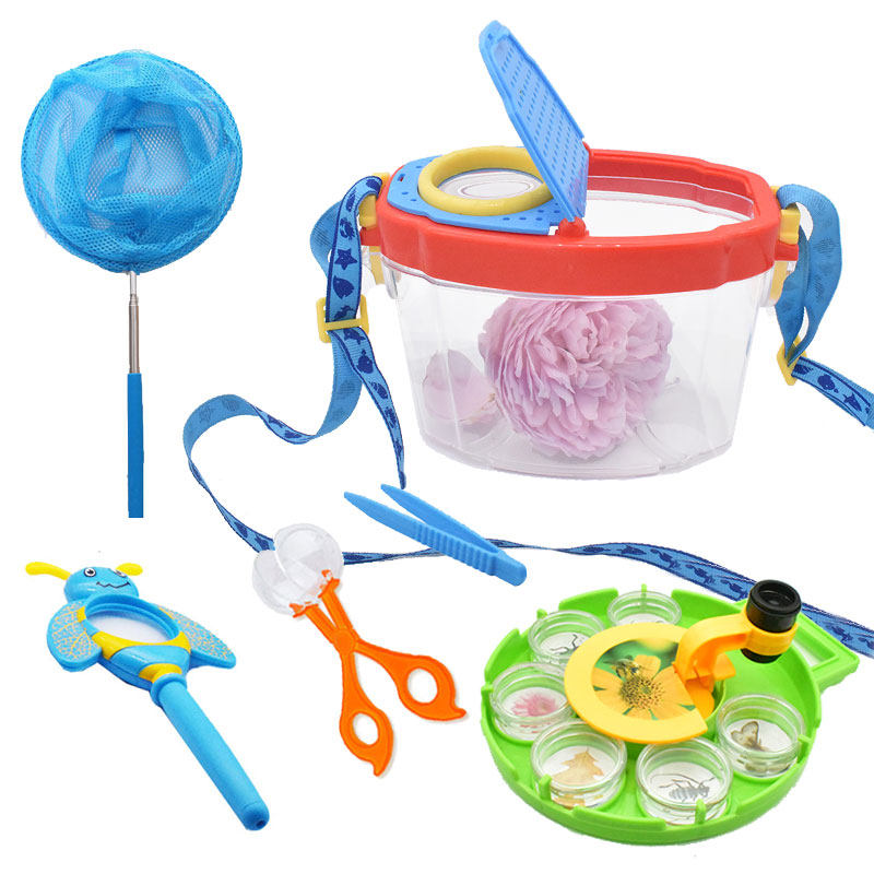 Insect observation box Magnifying glass Children's insect catcher collection box Outdoor butterfly catching tool Travel collector toy