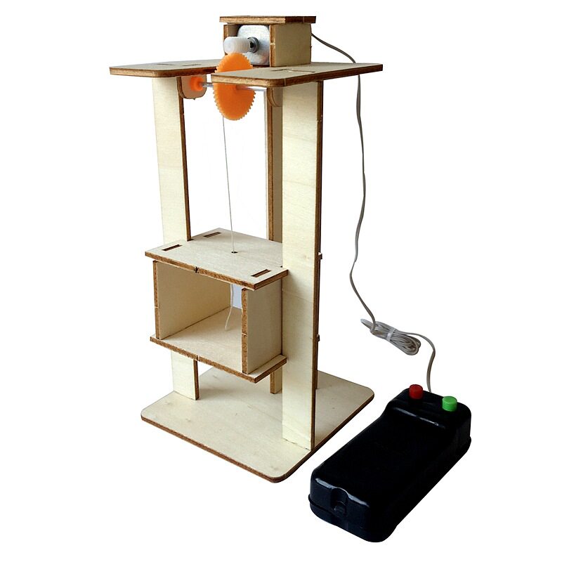 Creative elevator technology small production diy wire control self-made elevator model Primary school science experiment teaching aids and equipment