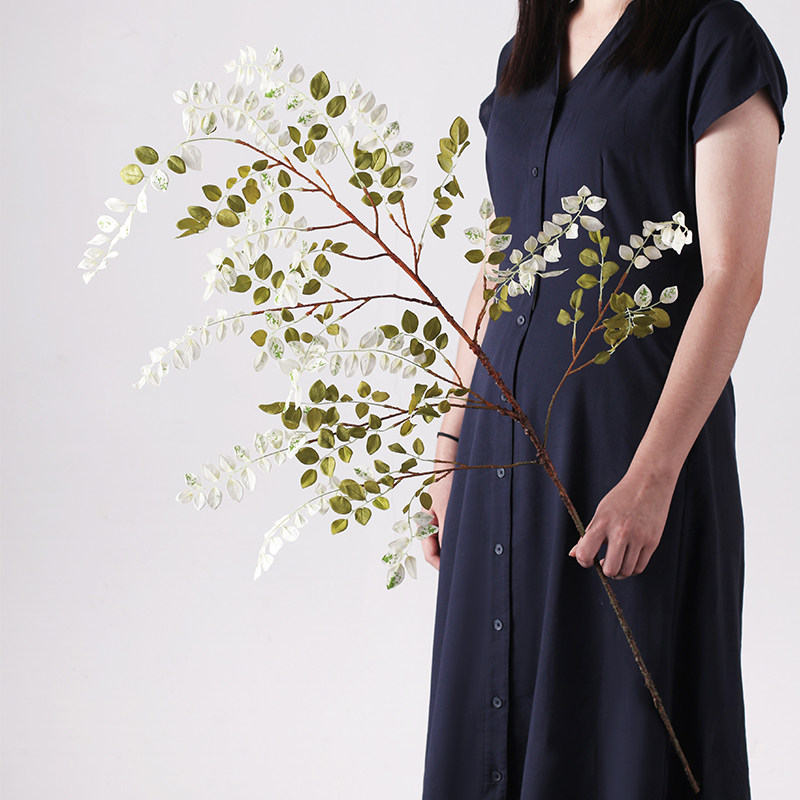 Creative Purple Vine Leaf Emulation Green Plant Living-room Dining Room Table Upscale Pendulum Flowers Fake Flower Designer-like cuisines soft-mounted flower-flower bouquet