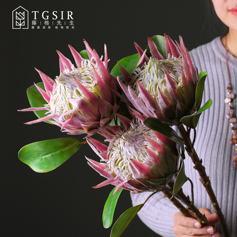 Simulation Monarch Flower Pendulum Pieces Dry Flower Bouquet Living-room TV Cabinet Table Vase Large Beam Floor Decorated Flower Arrangement Fake Flowers