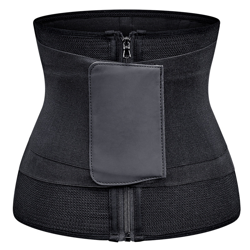 Abdominal Belt with Strong Zipper, Sports Fitness Velcro Elastic Band, Waist Trainer, Tight-Fitting Waist Belt, Body Shaping Garment