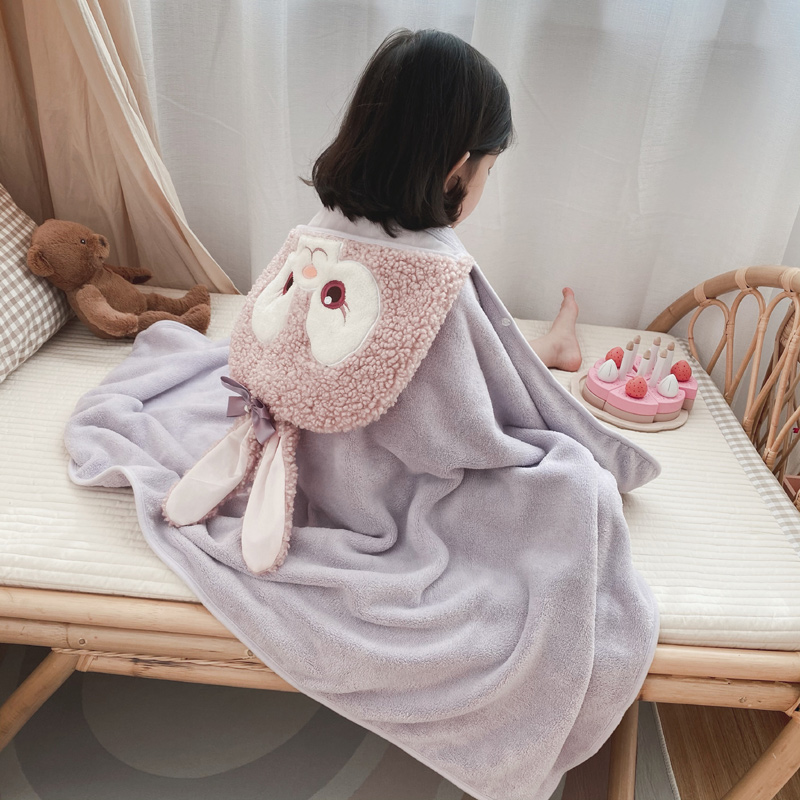 Baby Bath Towel Hooded Cloak Super Soft Absorbent Baby Large Bath Towel Bath Bathrobe Children's Plus Quick Dry Bathrobe
