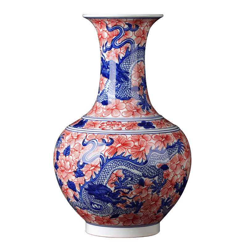 Jingdezhen ceramics glaze color antique hand - made under the blue and white porcelain vases, modern classical Chinese style household act the role ofing is tasted furnishing articles