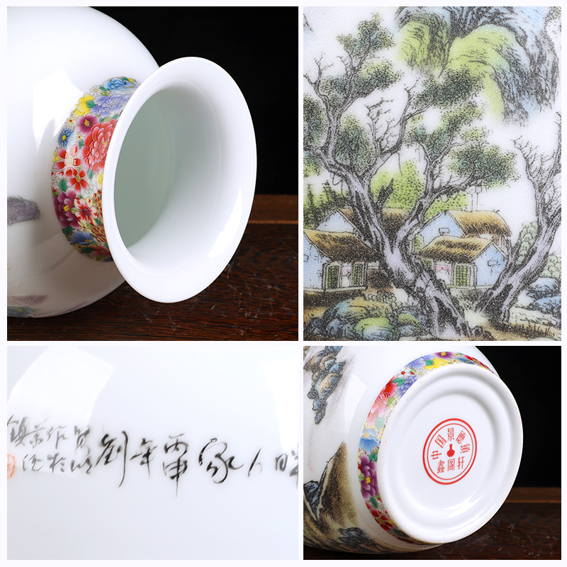 Jingdezhen ceramic vase furnishing articles sitting room flower arranging antique porcelain of new Chinese style household adornment large TV ark